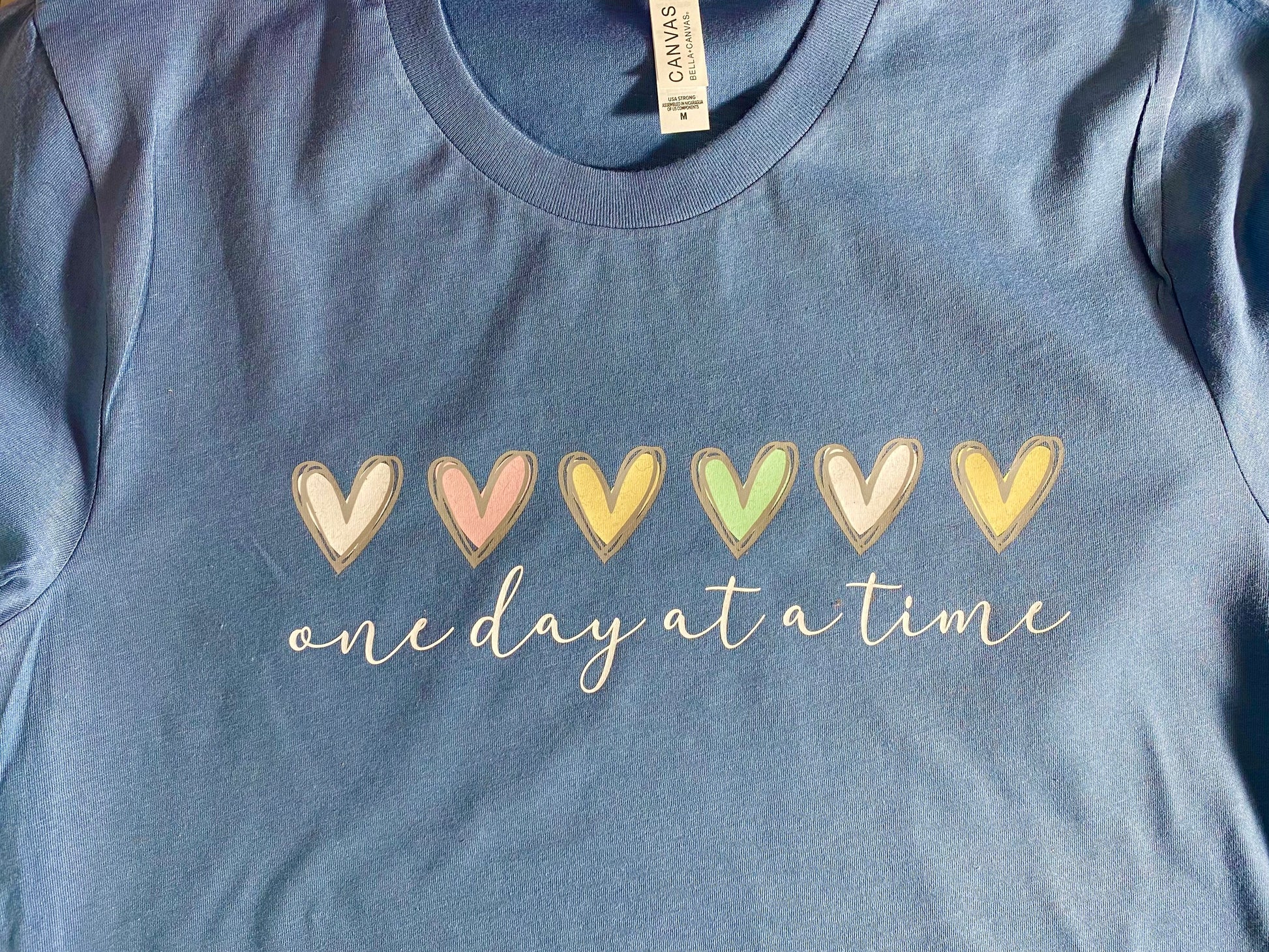 Slate blue One Day at a Time Shirt