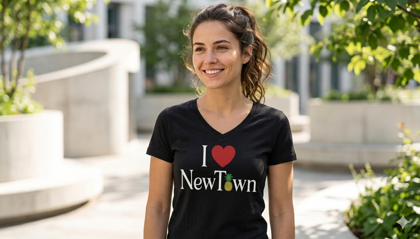 NewTown Short Sleeve Vee Neck Women's T-Shirt