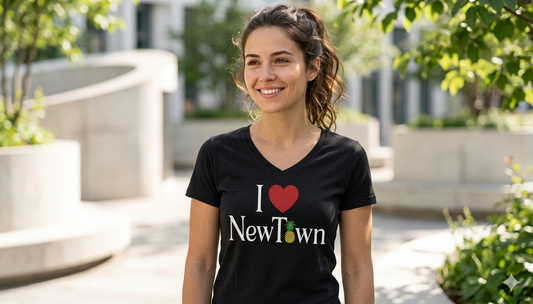 NewTown Short Sleeve Vee Neck Women's T-Shirt