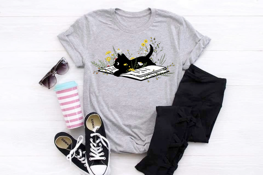 Youth Cat in Book Tee Shirt